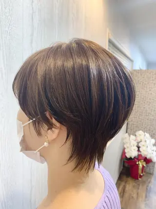 ショート カラー ヘアアレンジ HUENEST アカデミーサロンのヘアスタイル