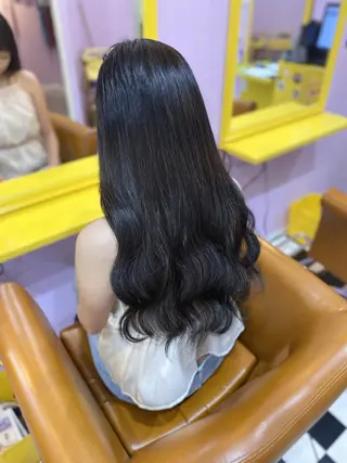 ロング カラー ヘアアレンジ チビ編み込みエクステ シールEXどぅ〜すのヘアスタイル