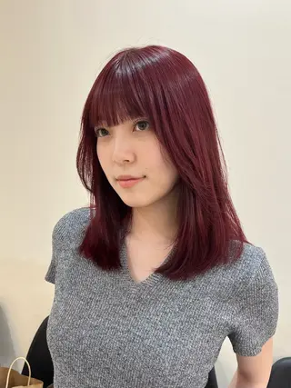 セミロング カラー コテ巻き風パーマ🌀 カラー/Asukaのヘアスタイル
