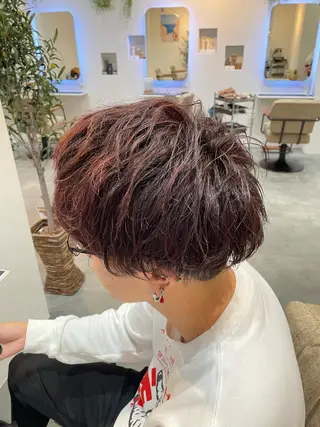 カラー パーマ メンズ ママ美容師 🌿まなべさとみ🌿のヘアスタイル