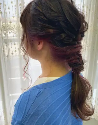 セミロング カラー パーマ 美容室 ソンリエのヘアスタイル