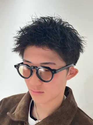 ショート パーマ メンズ 【店長】メンズ職人 短髪　ハイトーン🔥のヘアスタイル