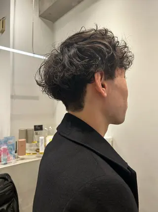 パーマ メンズ 小森田　果怜 縮毛矯正、カラーのヘアスタイル
