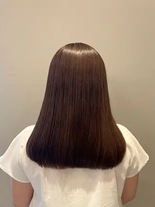 セミロング カラー ヘアセット/暖 色/顔周り/あつはのヘアスタイル
