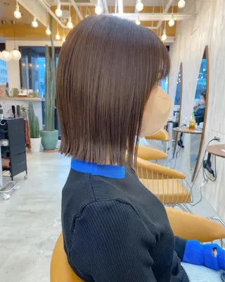 ミディアム カラー ♥️ボブ韓国風ヘア ♥️久保田夢美のヘアスタイル