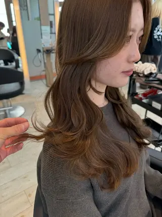 セミロング カラー ヘアアレンジ 縮毛矯正/カット/ 韓国ヘア/蛯原🍤のヘアスタイル