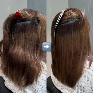 ミディアム パーマ KIZU 髪質改善 オカルト怪談のヘアスタイル