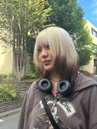 カラー イージーパーマ募集 平口はのんのヘアスタイル