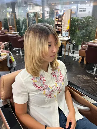 ミディアム デザインカラー/ コーンロウのヘアスタイル