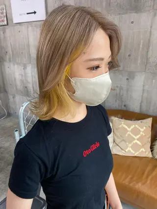 セミロング カラー SHURI❤️🔥 中/韓mix ♡のヘアスタイル