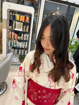 ミディアム カラー パーマ ヘアアレンジ メンズ 堀井 凌平のヘアスタイル