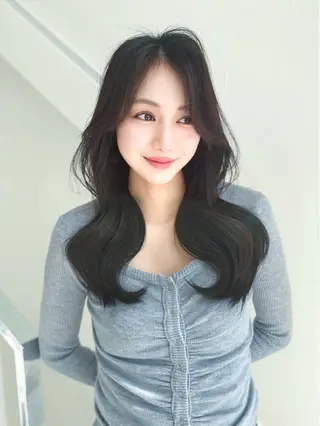 ロング カラー ヘアアレンジ みっちー/ブリーチ なしダブルカラーのヘアスタイル