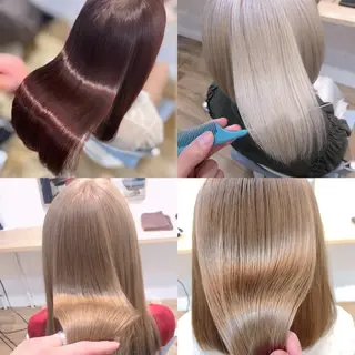 セミロング カラー 🩵髪質改善🩵 韓国ヘア🩵花澤みりのヘアスタイル