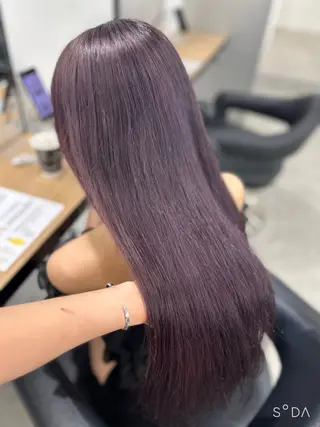 ロング カラー YUKA💜寒色 ラベンダー/ベージュのヘアスタイル