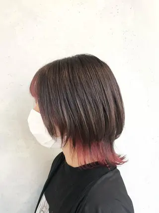 ショート カラー ヘアアレンジ ｲﾝﾅｰｶﾗｰ屋さん 🫧伊藤拓実のヘアスタイル