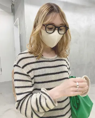 ミディアム カラー ブームボックス所属・🐝ハイトーンカラー hachi🐝のヘアスタイル