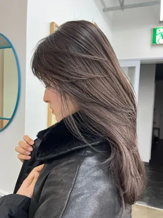 セミロング レイヤー/ケアパーマ /ニュアンス/モードのヘアスタイル