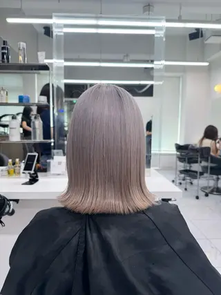 ミディアム カラー ヘアアレンジ ハイトーン/ボブ /misakiのヘアスタイル