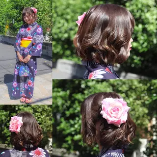 ミディアム ヘアアレンジ 山野井 誠のヘアスタイル