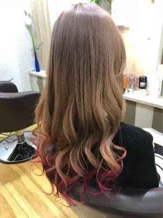 ロング カラー 細川武琉/艶カラー /Aqua limeのヘアスタイル