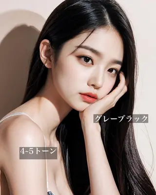 ロング カラー 韓国ヘア♡ 顔まわりカットayaのヘアスタイル