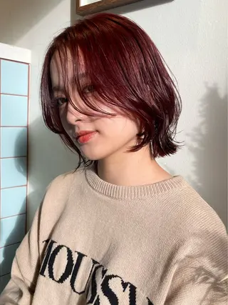 ミディアム カラー 若月 あやかのヘアスタイル