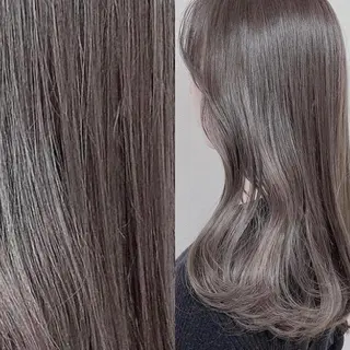 ミディアム カラー ヘアアレンジ ネイル マツエク・マツパ ベージュグレージュ 💕しゅーじ💕のヘアスタイル