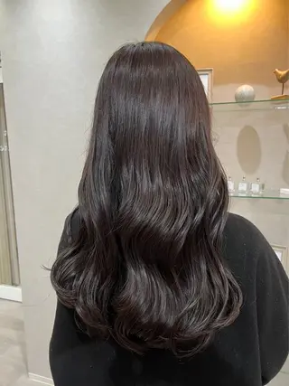 セミロング カラー ふるや りなのヘアスタイル