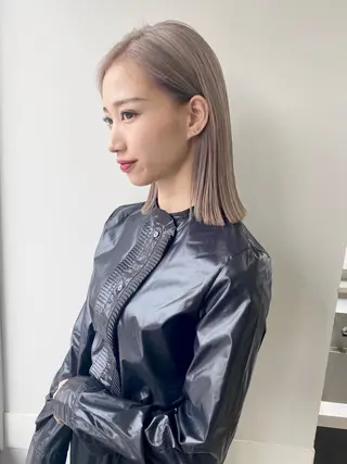 ミディアム カラー Piaコータロー ハイトーン&‪ボブのヘアスタイル