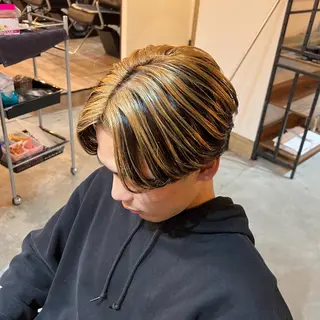 ミディアム カラー メンズ センターパート職人 店長/TSUBASAのヘアスタイル