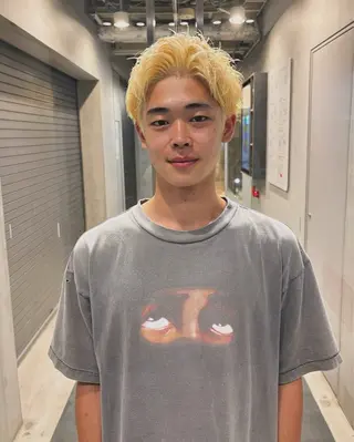 カラー メンズ 内山 湧勝/ショート パーマ特化美容師のヘアスタイル