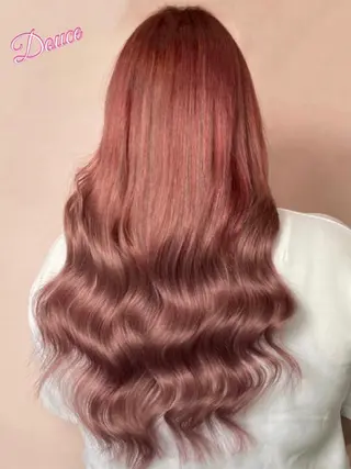 ロング 大阪レミーエクステ チビ編み込みのヘアスタイル