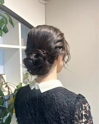 ミディアム ヘアアレンジ アレンジ/新宿 透明感カラー/ヤノのヘアスタイル