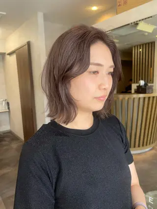 ショート カラー まつ毛パーマ🤎 透明感カラー🌿のヘアスタイル