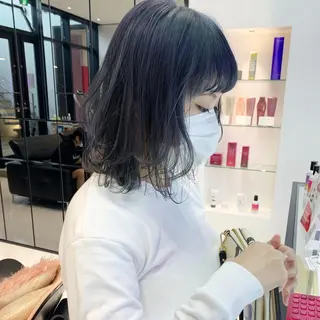 ミディアム カラー ハッシュカット/ハイ トーン/MANAMIのヘアスタイル