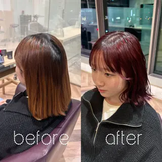 セミロング 艶カラー💞 amiのヘアスタイル