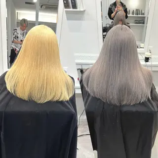 セミロング カラー ヘアアレンジ SALOWIN京都河原町Suite店所属・外国人風レイヤー/ ハイトーンSHUのヘアスタイル