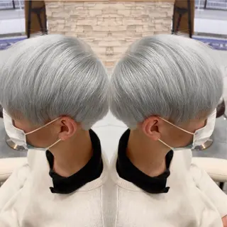 ショート カラー 縮毛/レイヤー 韓国/橋口のヘアスタイル