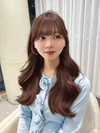 ロング 💗ブリーチなし 透け感💗徳井はやとのヘアスタイル