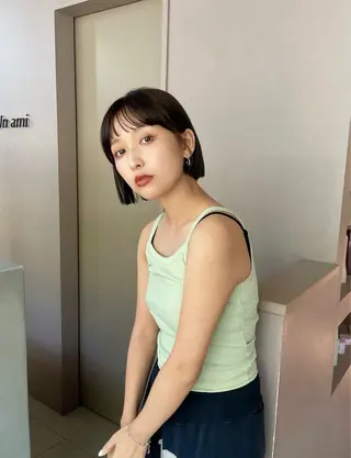 ミディアム カラー ヘアアレンジ 脇野 茉優のヘアスタイル