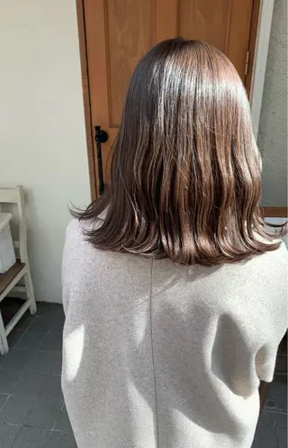 ミディアム カラー 透明感カラー/ボブ /佐藤伶のヘアスタイル