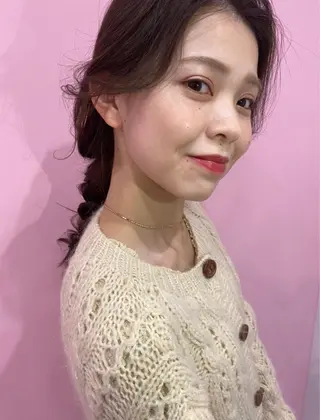 セミロング カラー 岩田 萌那のヘアスタイル