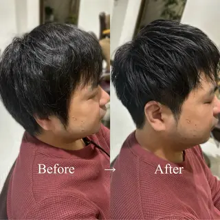 ミディアム メンズ レイヤーカット/艶髪 /パーマaikoのヘアスタイル