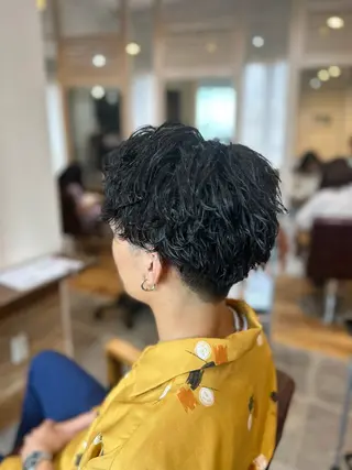 ショート パーマ メンズ CECIL hair なんば店所属・メンズパーマ 艶髪☆店長☆有馬のヘアスタイル