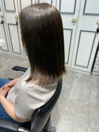 セミロング カラー 🤍韓国風ヘア 柴田真帆🤍のヘアスタイル