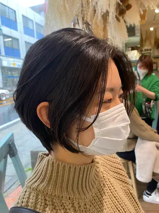 ショート 朝が楽になる艶髪縮毛 ✨中稲明梨のヘアスタイル