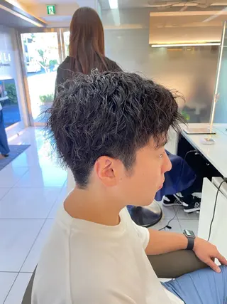 ショート パーマ メンズ 髪質改善/縮毛/トリ ートメント/平野広大のヘアスタイル