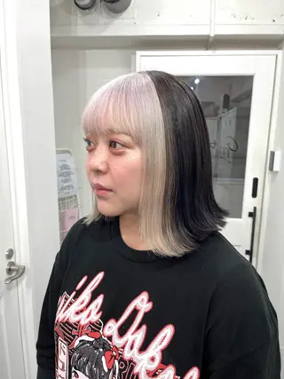 ミディアム カラー ♱地雷カラー♱ウルフ ♱ 藍衣 ♱のヘアスタイル