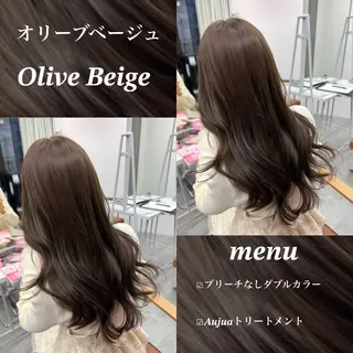 ロング カラー ヘアアレンジ ブリーチなしカラー /ベージュ/安形翔のヘアスタイル