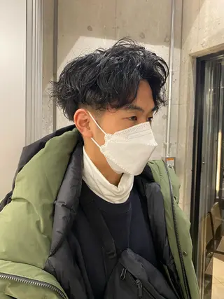 パーマ メンズ 鈴木 真司のヘアスタイル